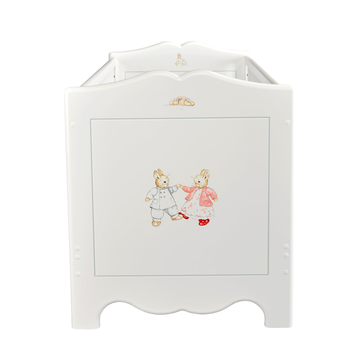 Dragons Cot Bed - Designer Bunnies with Chic Grey Trim