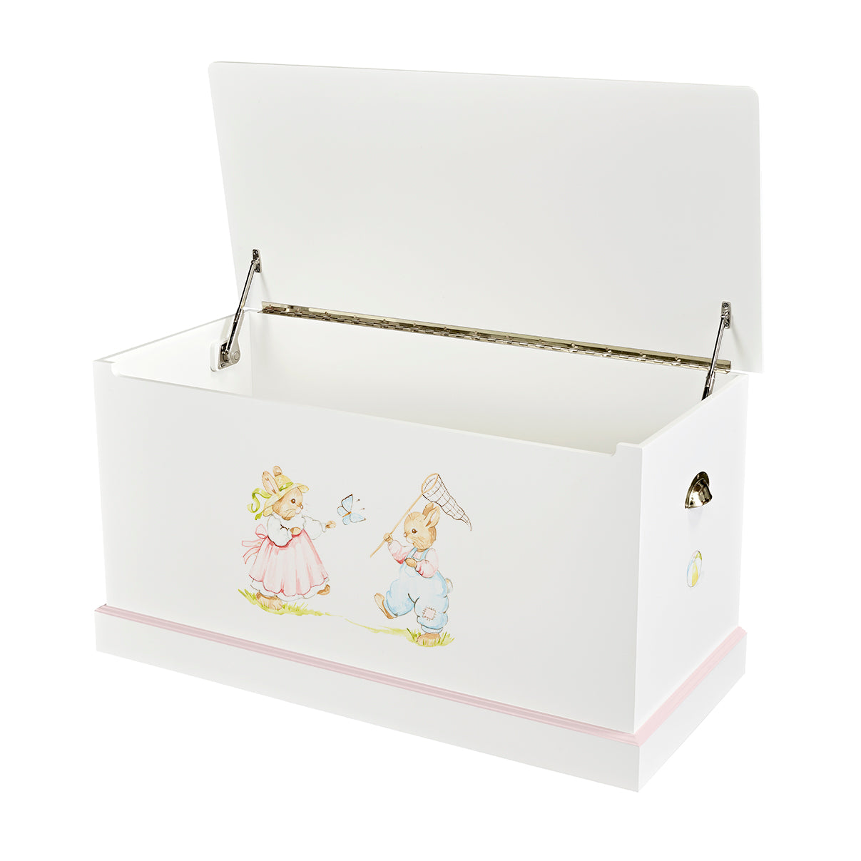 Large Dragons Toy Box - Barbara's Bunnies with Dragons Pink Trim