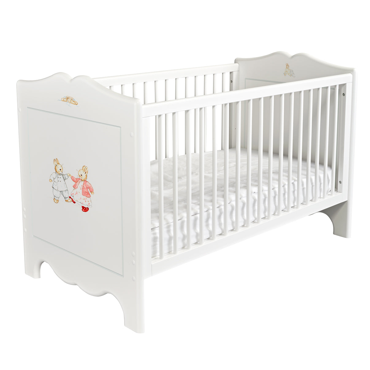Dragons Cot Bed - Designer Bunnies with Chic Grey Trim