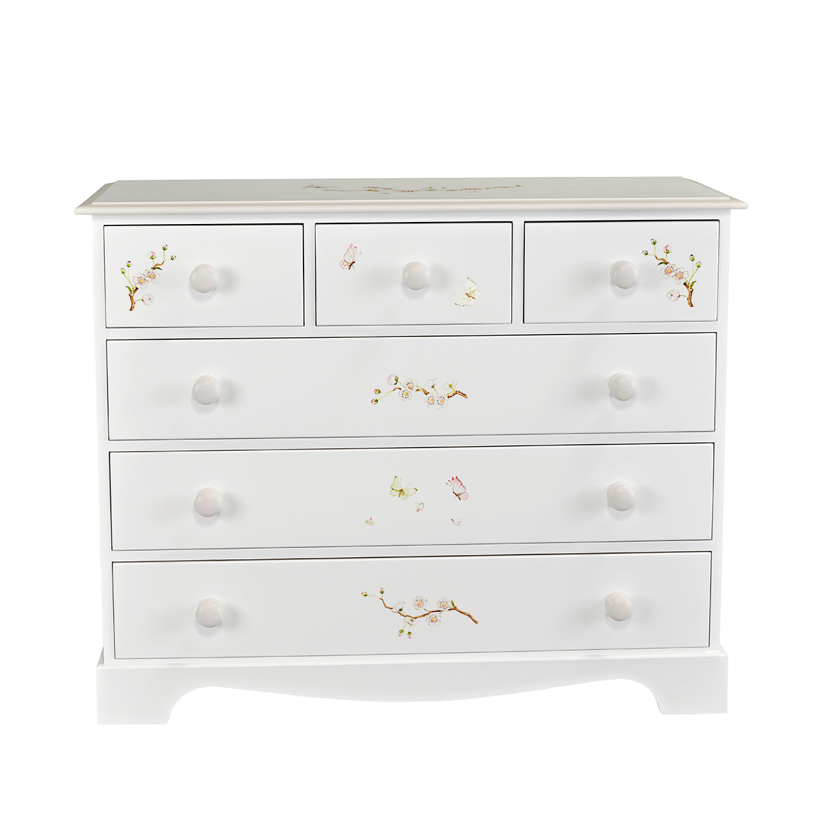 Extra Large Chest of Drawers - Linen Blossom with Soft Jute Trim