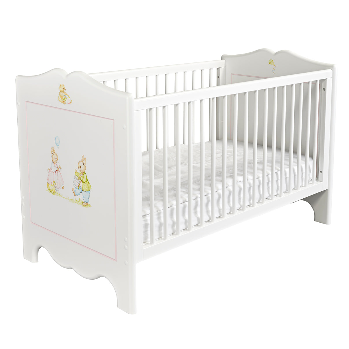 Dragons Cot Bed - Barbara's Bunnies with Dragons Pink