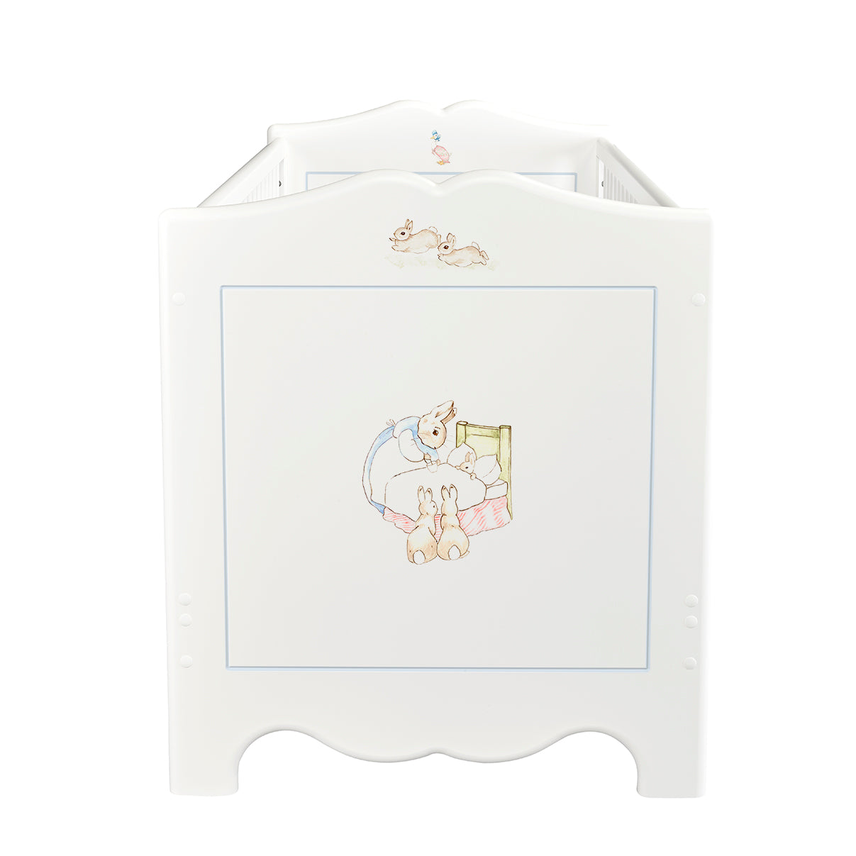 Dragons Cot Bed - Beatrix Potter with Blissful Blue Trim