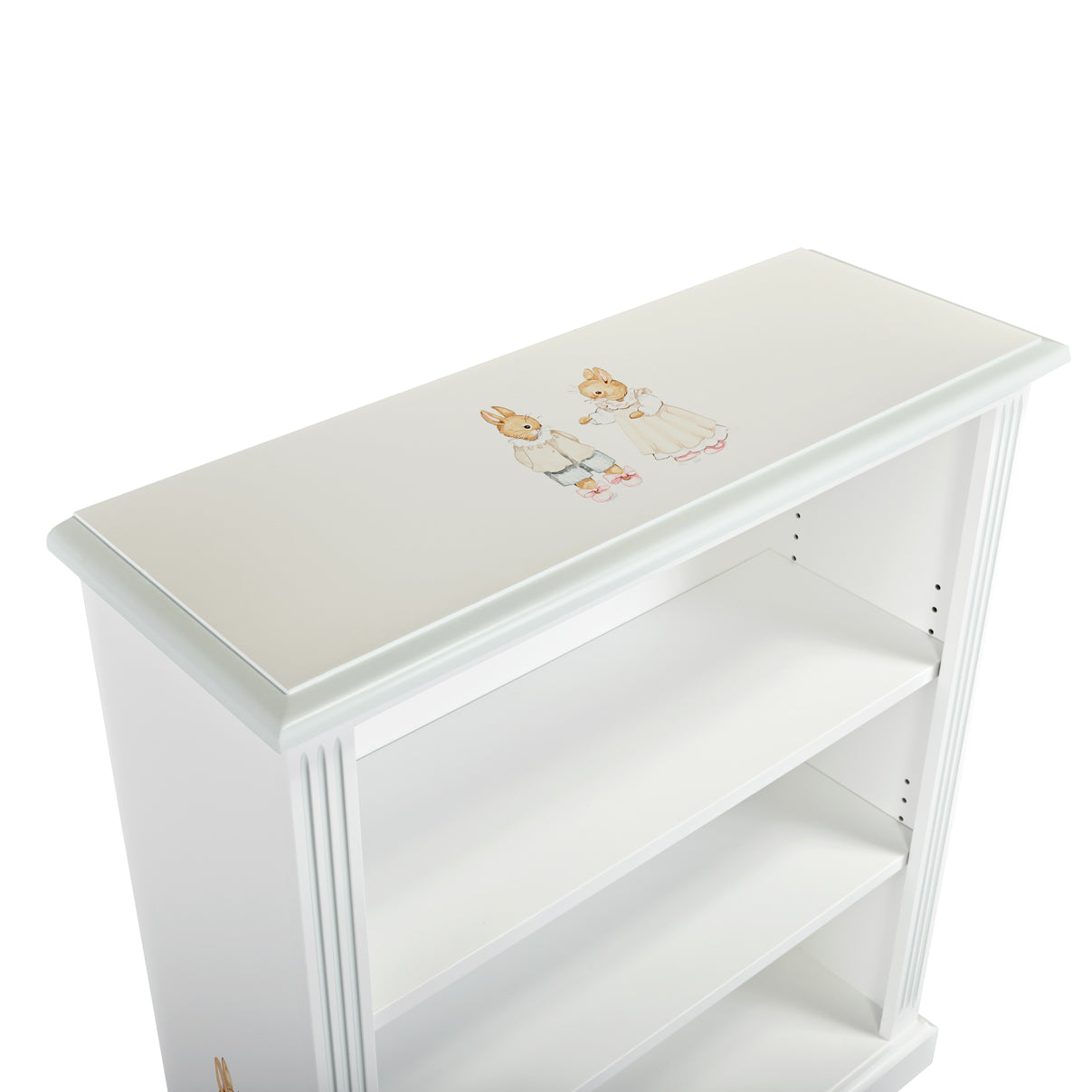 Small Lara Bookcase - Designer Bunnies with Chic Grey Trim