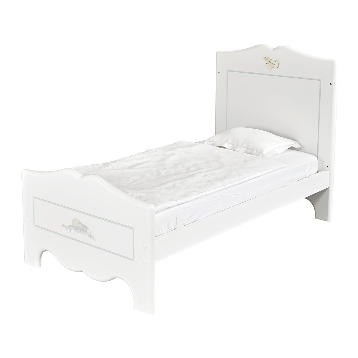 Dragons Cot Bed - Vintage Safari with Grosvenor Green Trim