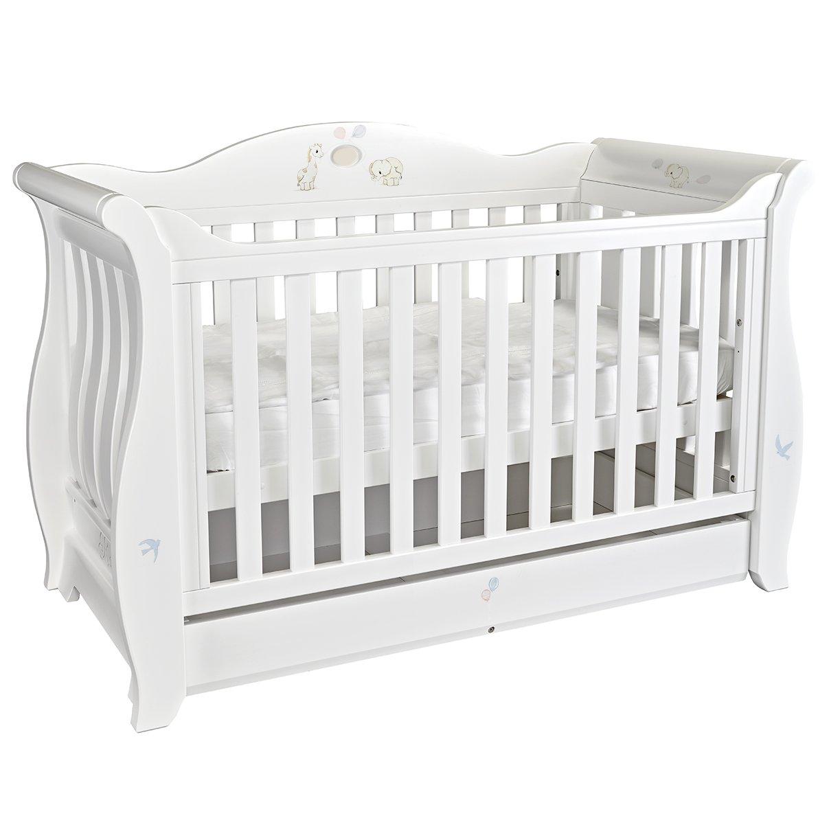 Sleigh Cot Bed - Playful Elephants