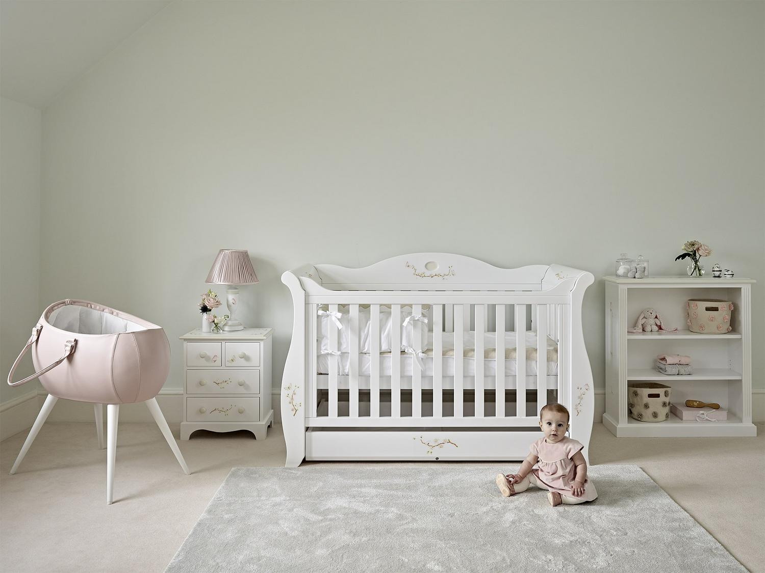 Sleigh Cot Bed - Linen Blossom